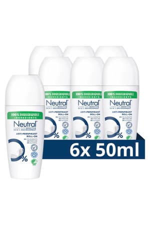 anti-transpirant deodorant roller Parfumvrij - 6 x 50 ml