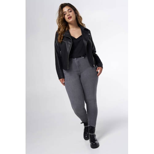 MS Mode imitatieleren jas zwart afbeelding
