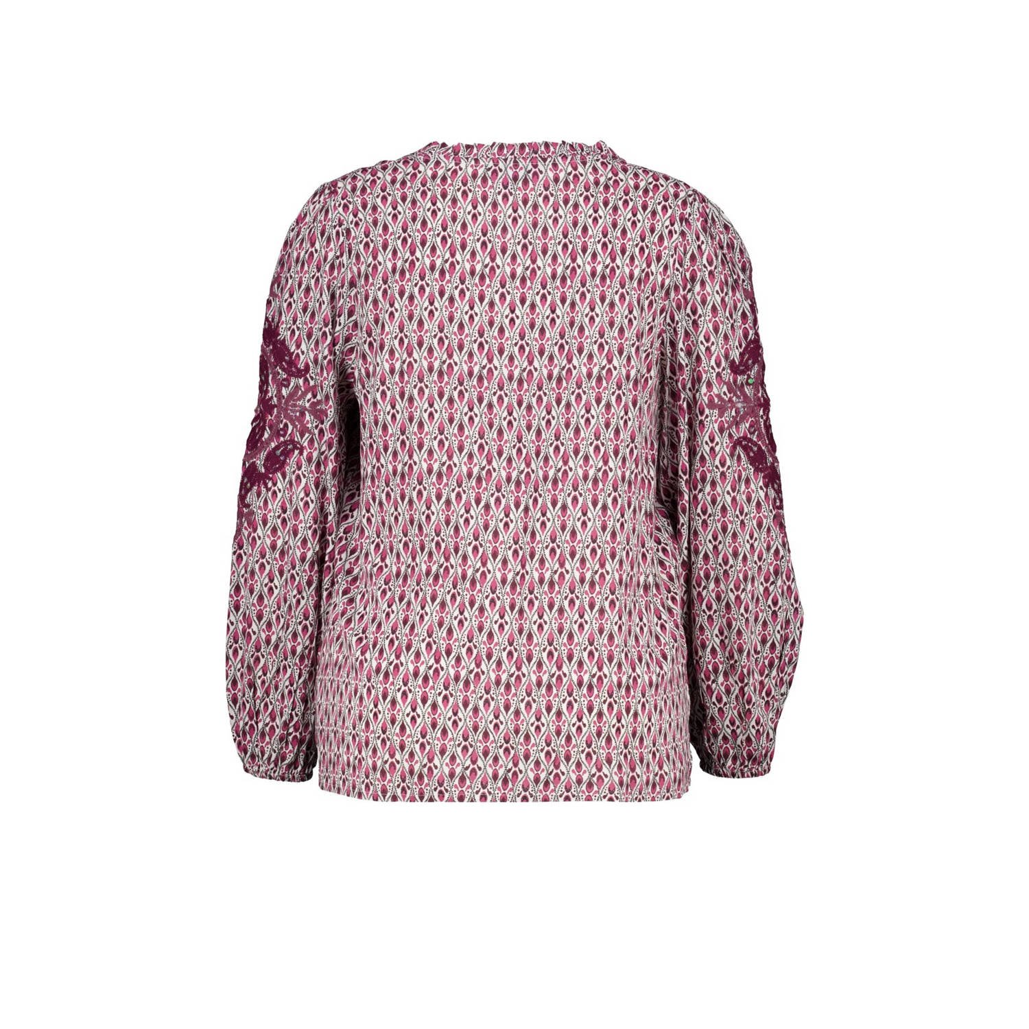 MS Mode blousetop met all over print rood