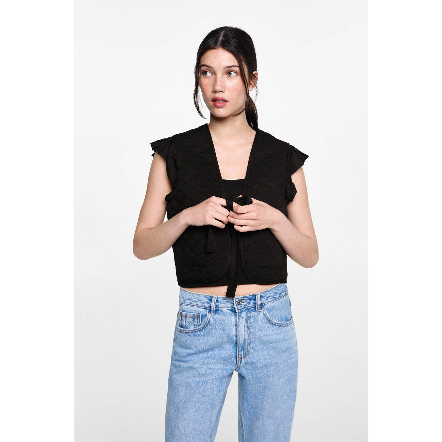 MANGO TEEN gilet zwart