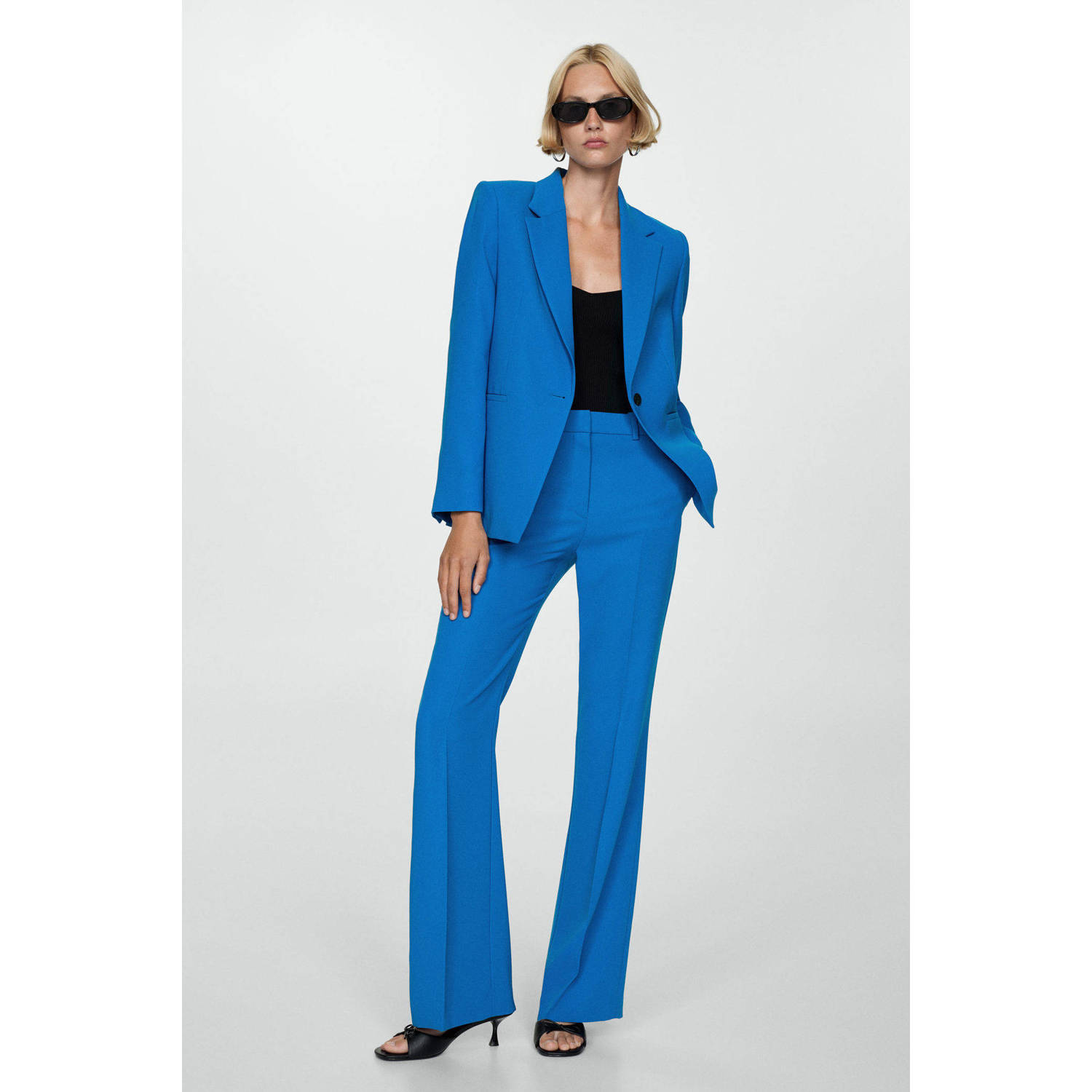 Mango getailleerde blazer middenblauw