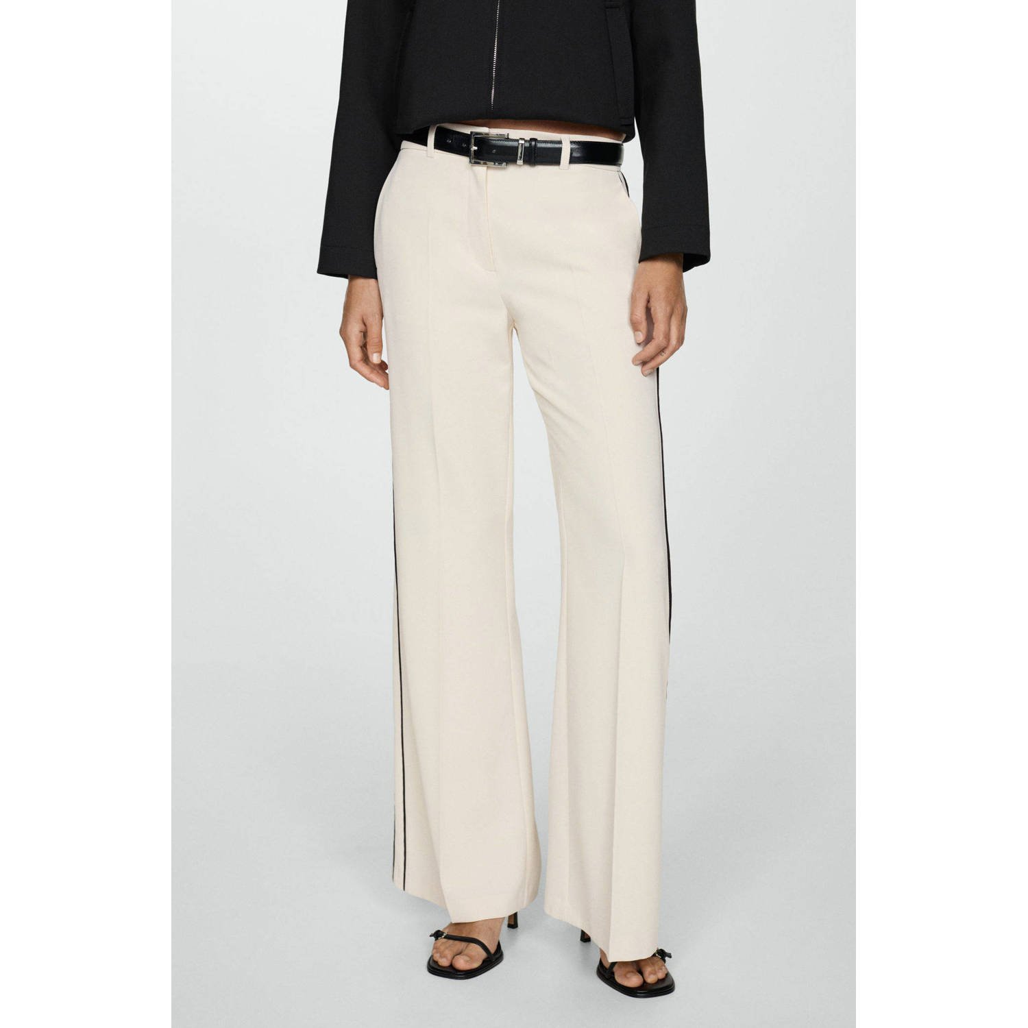 Mango wide leg pantalon ecru