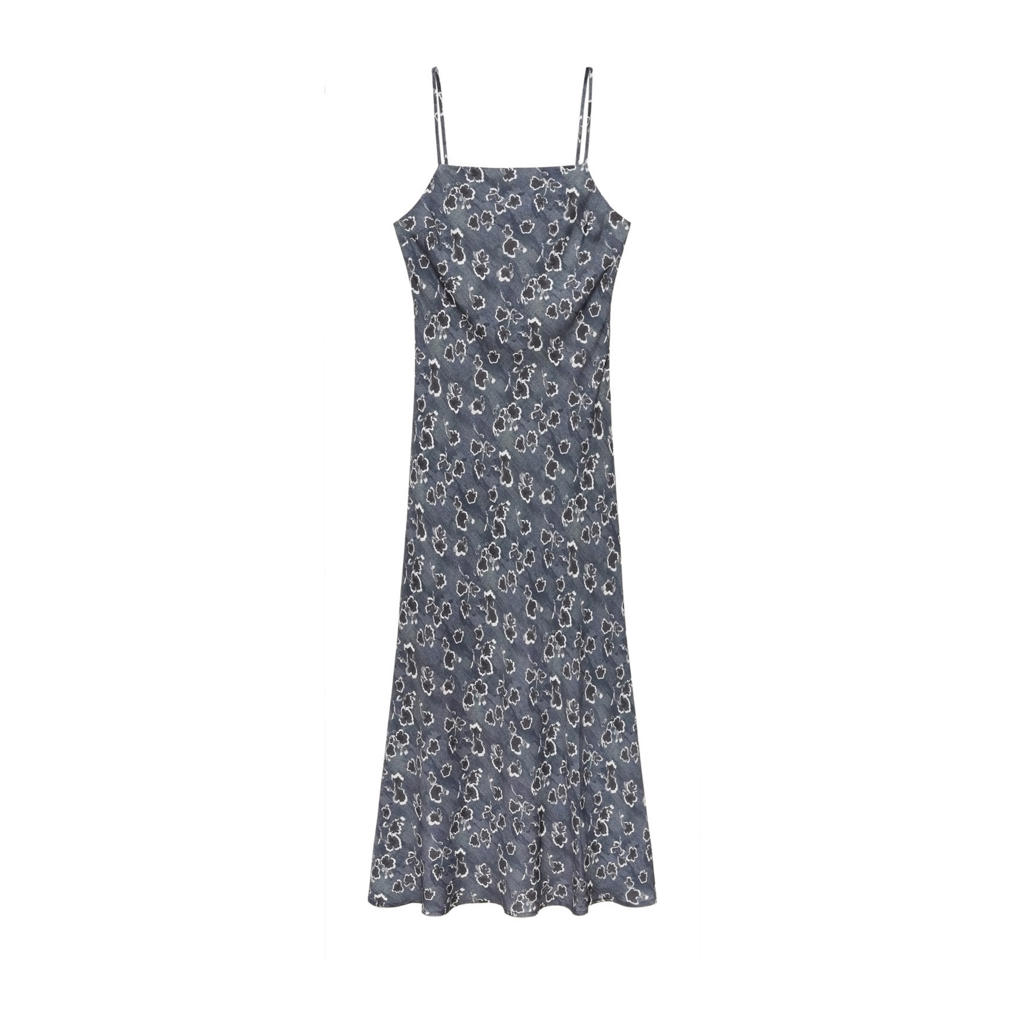 GRACE KARIN Dames Mouwloos Bloemenjurk Maxi-jurk Casual Cami-jurk Boheemse Jurk Spaghettibandjes Smocked Cocktailjurk Volants Vrijetijdsjurk Strandjurk, turquoise, L