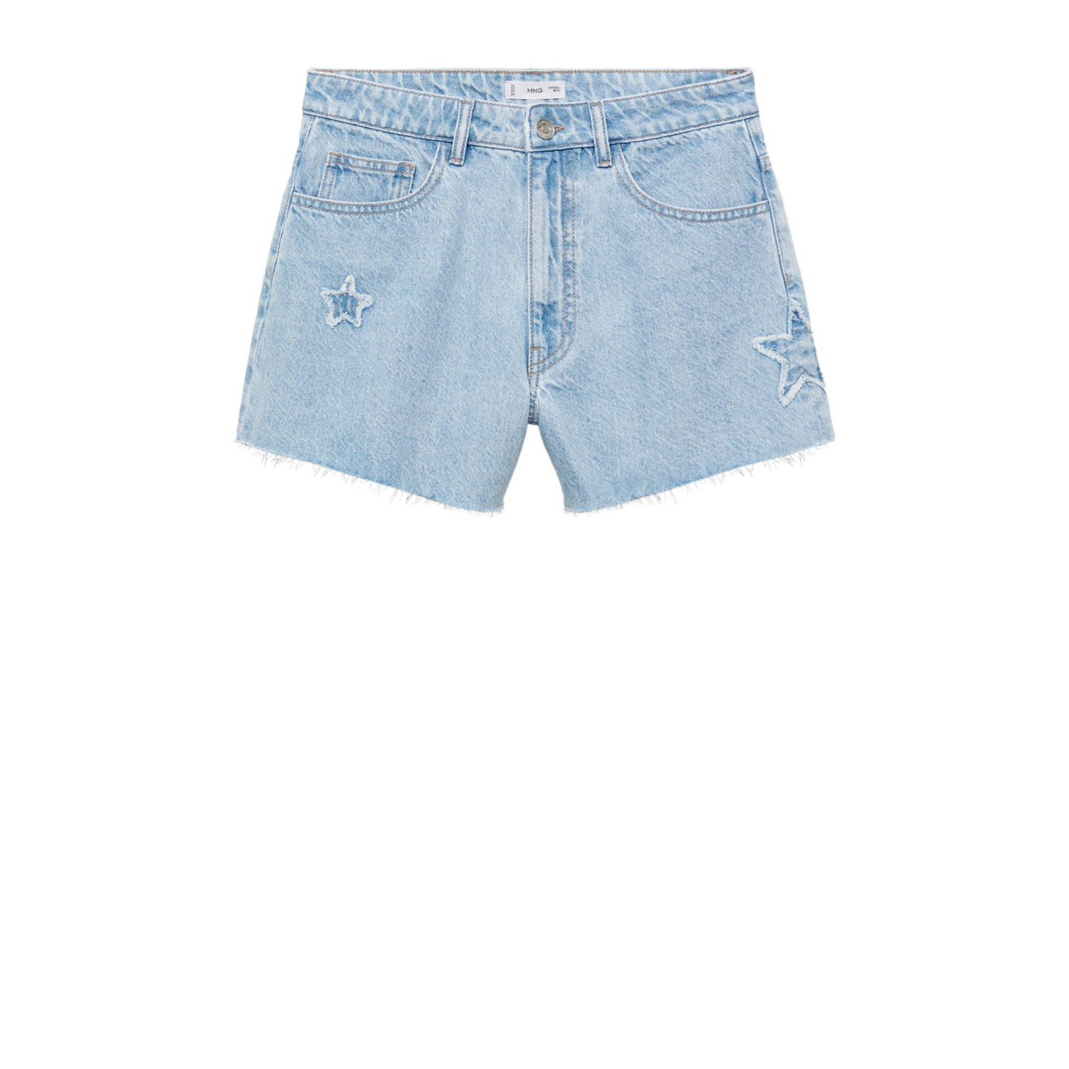 MANGO TEEN straight fit denim short lichtblauw