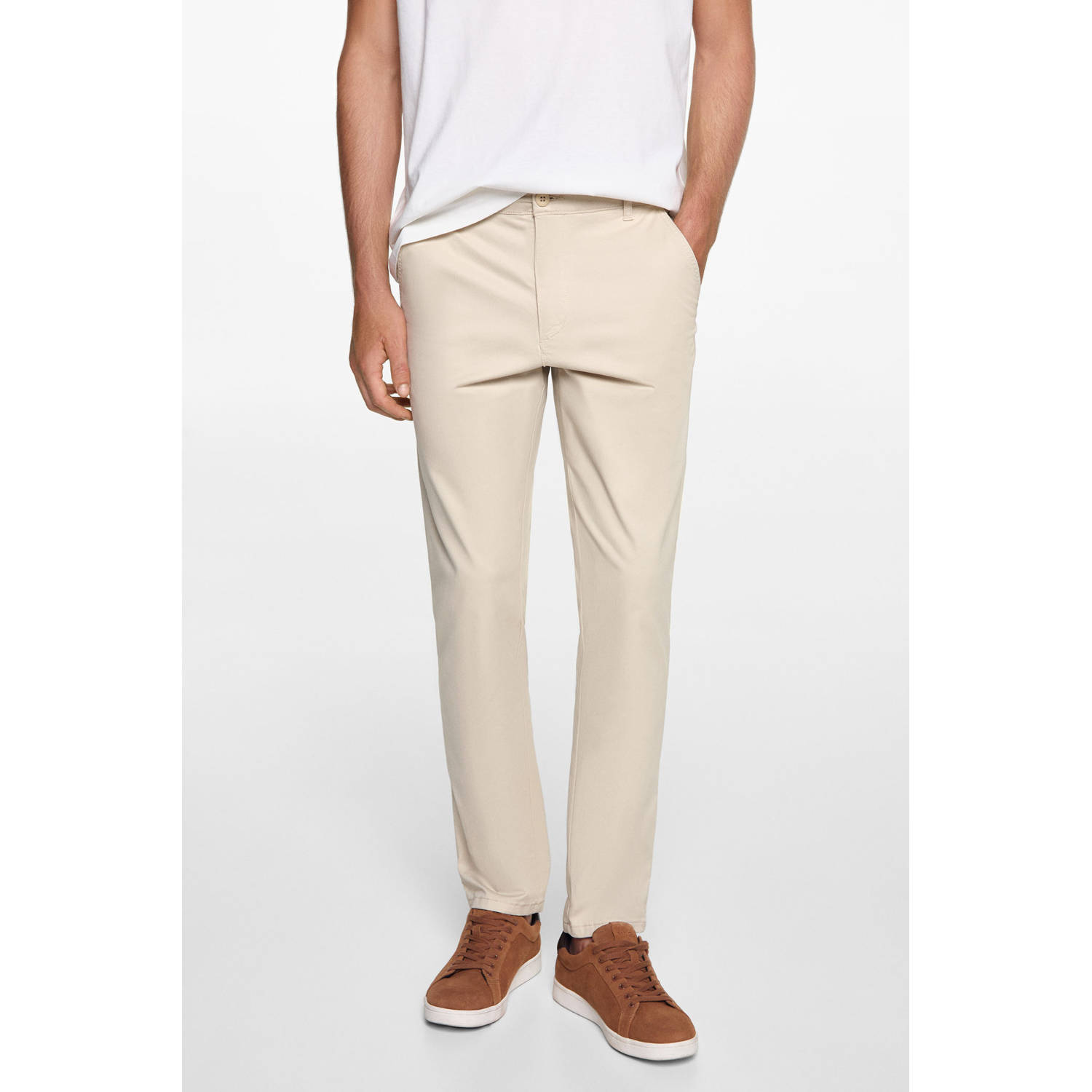 MANGO TEEN broek naturel wit