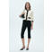 Mango gebreid vest ecru/zwart