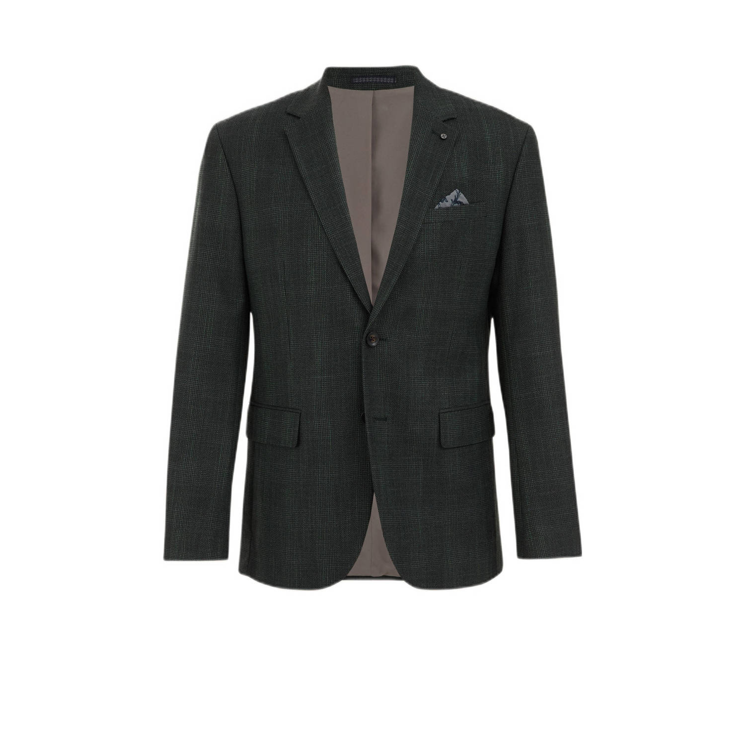 WE Fashion geruit slim fit colbert met jacquard dates