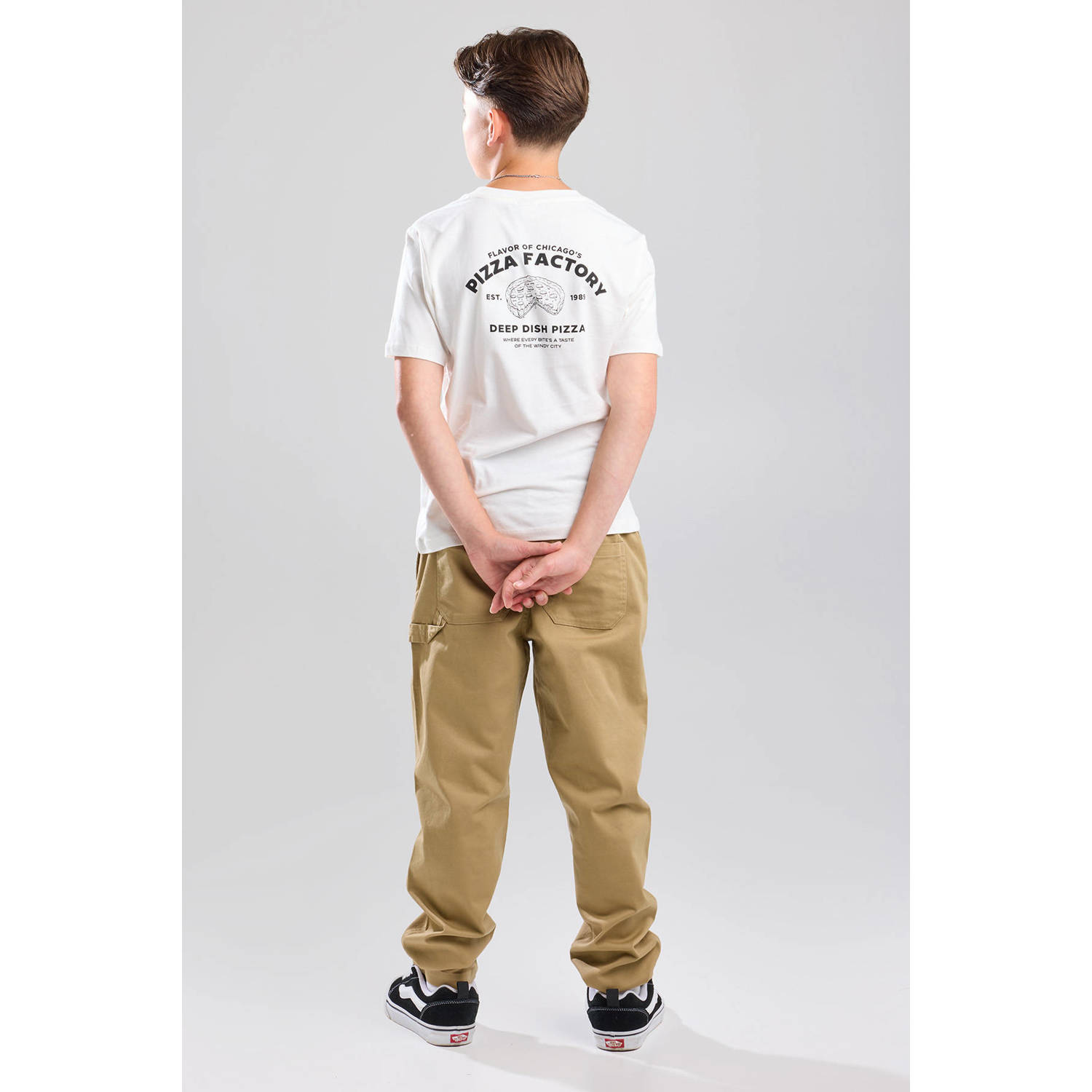 America Today T-shirt met backprint wit