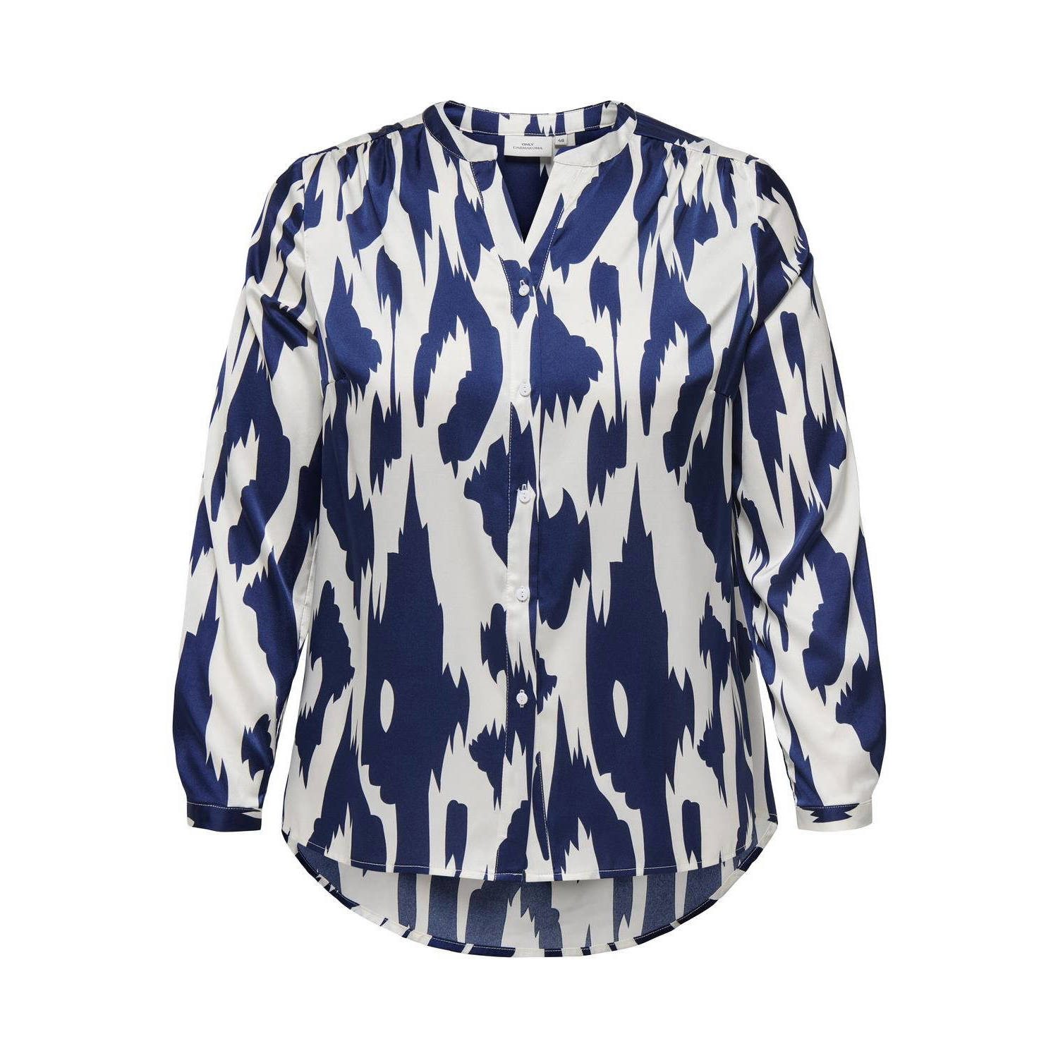 Only Carmakoma AOP Cloud Dancer NIGHT SKY Ikat Shirt Blue Dames