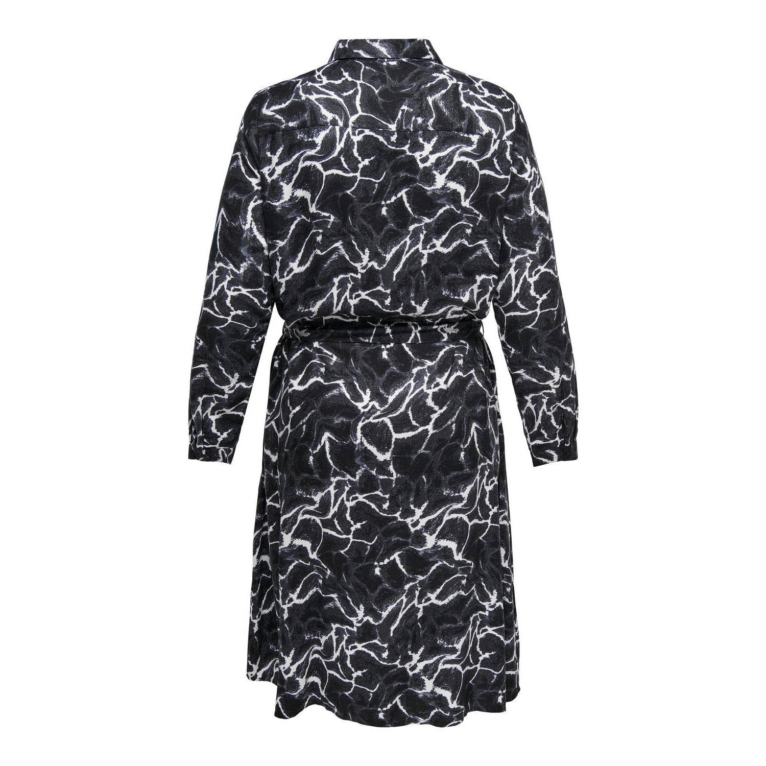 ONLY CARMAKOMA jurk CARAMMIA met all over print zwart wit
