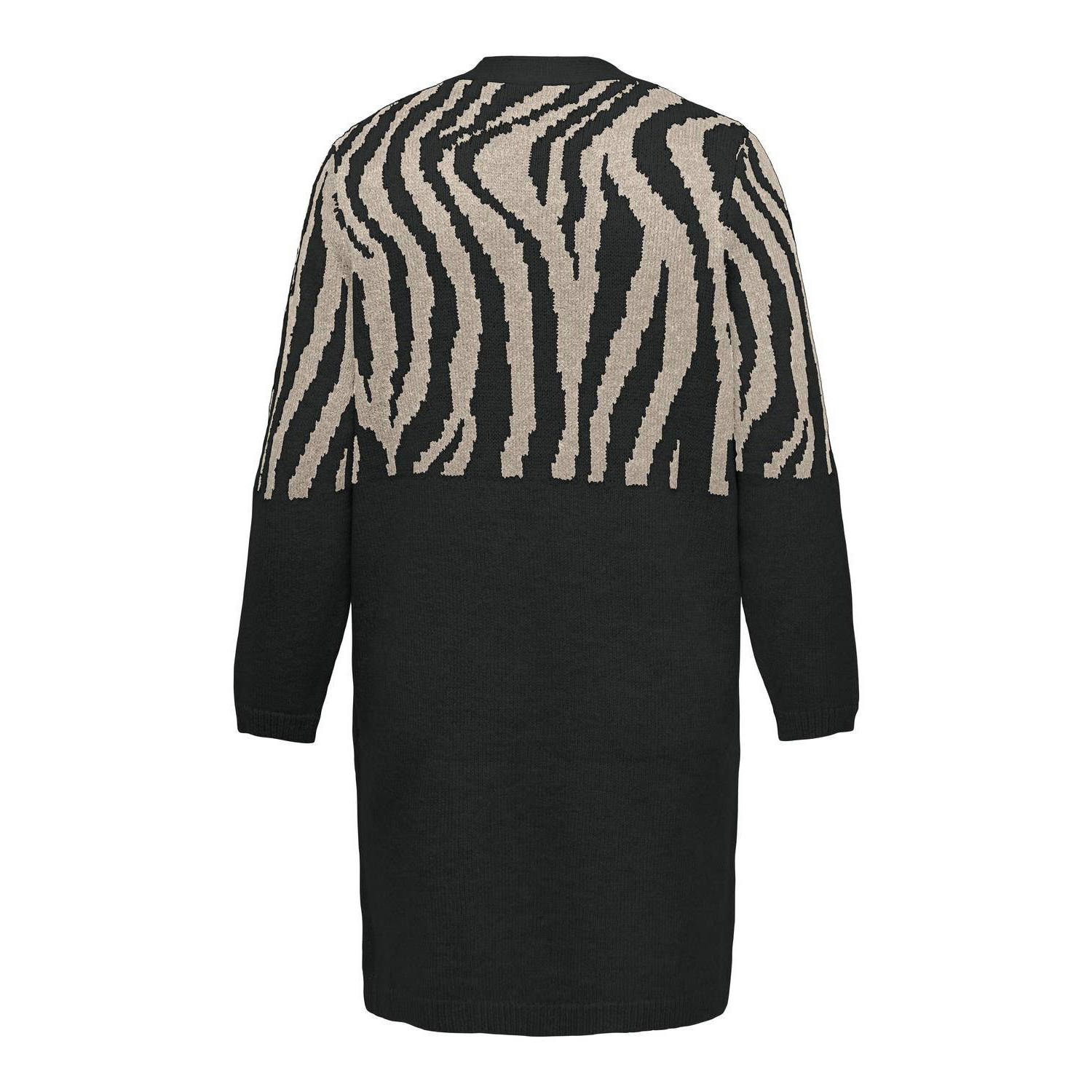 ONLY CARMAKOMA vest CARJADE met all over print zwart beige