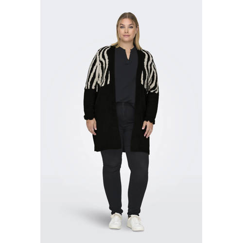 ONLY CARMAKOMA vest CARJADE met all over print zwart/beige afbeelding