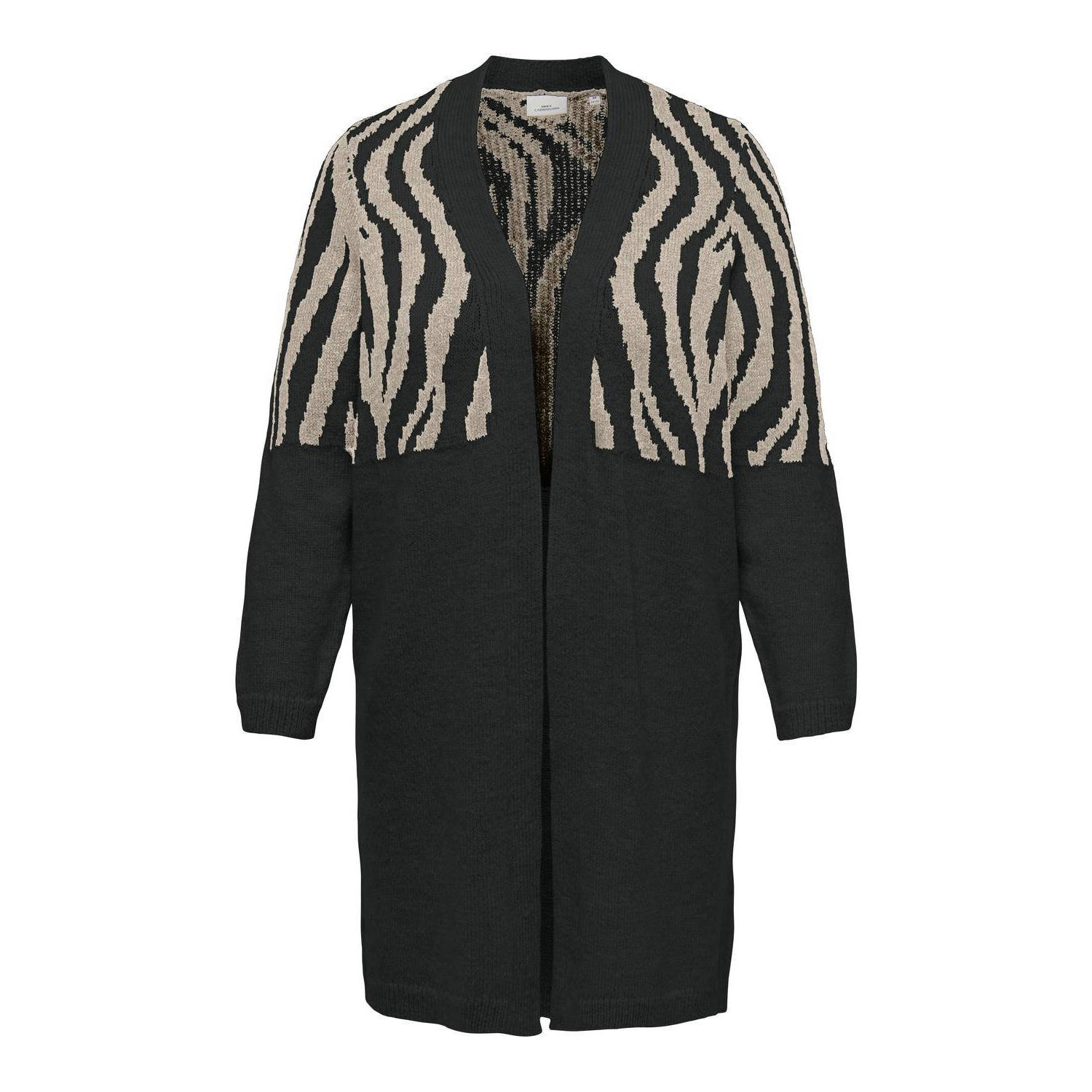 Only Carmakoma Zebra Vest Zwart Wit Grijs Freewear Black Dames