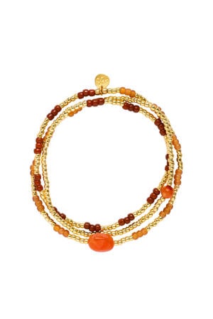armband Energetic Carneool goudkleurig