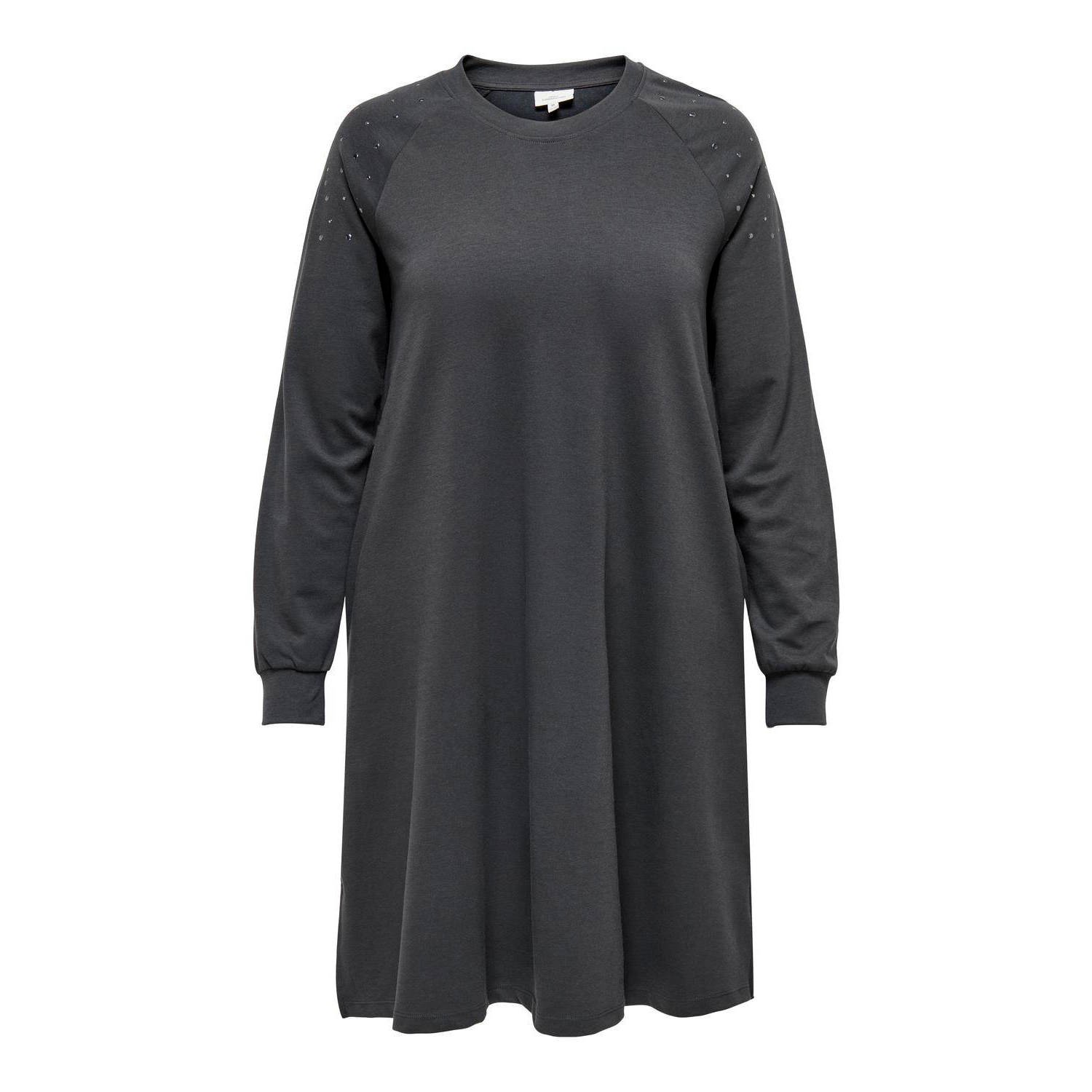 ONLY CARMAKOMA sweatjurk CARCAIA met studs antraciet