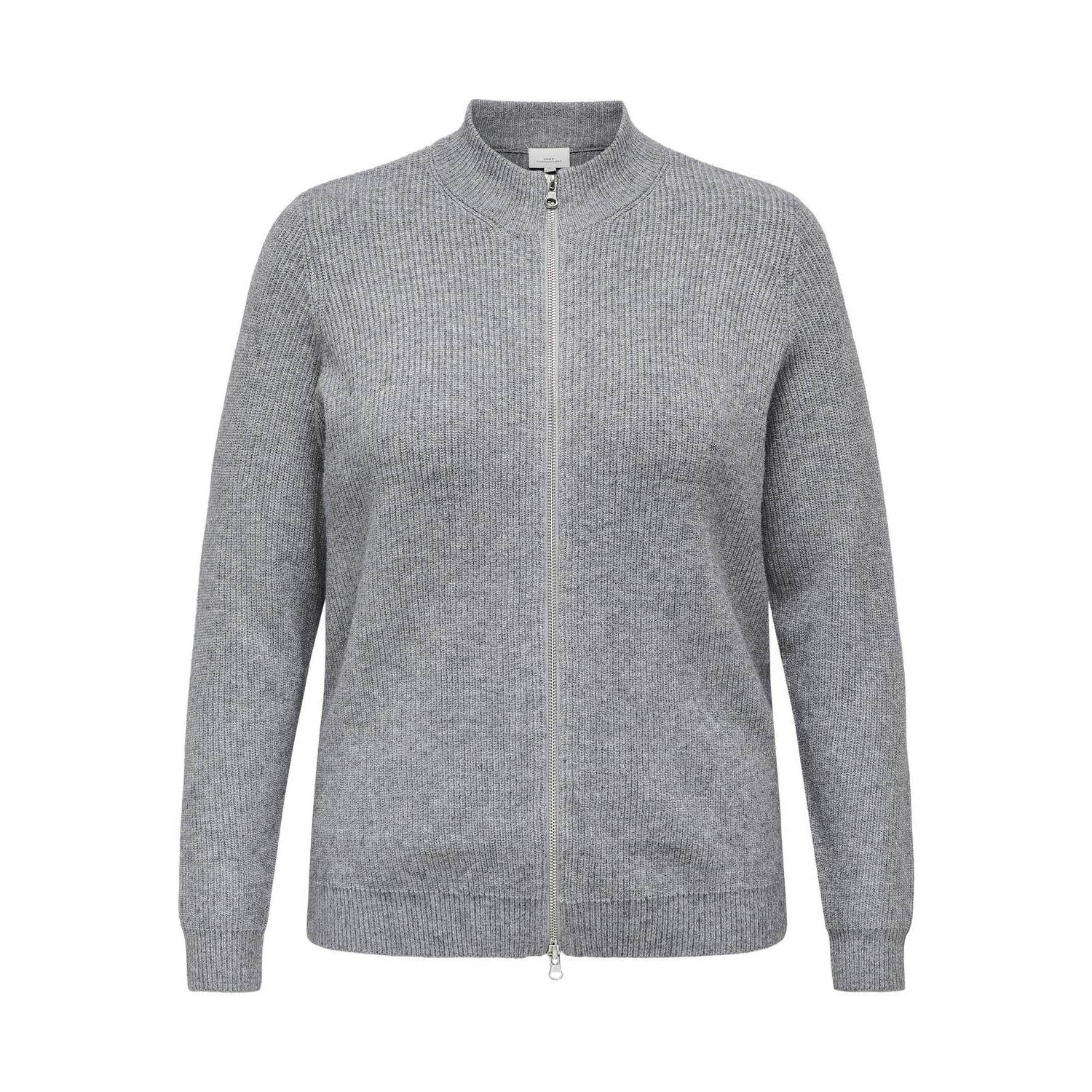ONLY CARMAKOMA gebreid vest CARALVA grijs