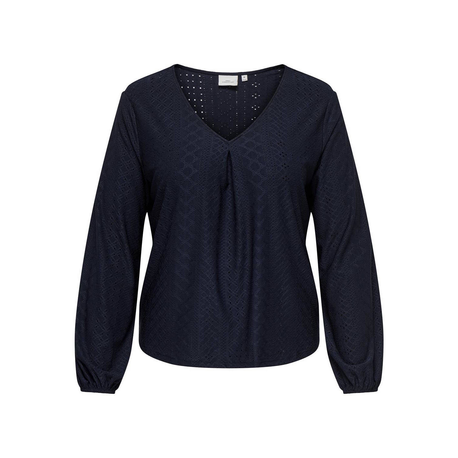 ONLY CARMAKOMA gehaakte top CARSANDRA donkerblauw