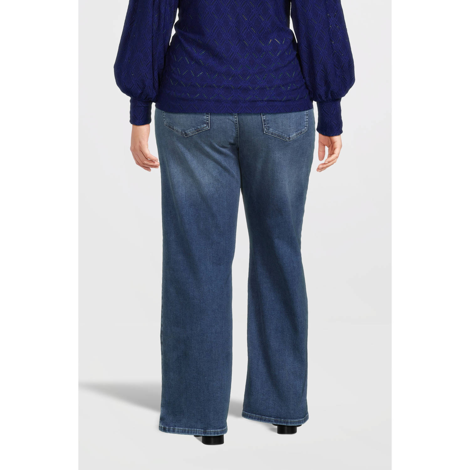 ONLY CARMAKOMA high waist wide leg jeans CARRADISON medium blue denim