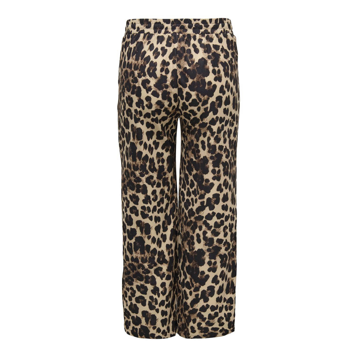ONLY CARMAKOMA straight fit pantalon CARCASHI met panterprint bruin