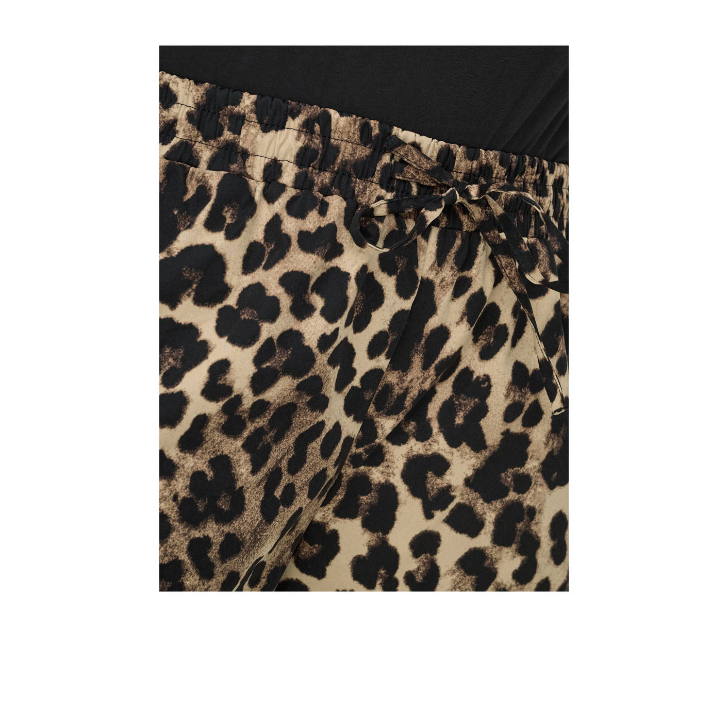 ONLY CARMAKOMA straight fit pantalon CARCASHI met panterprint bruin