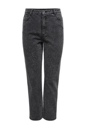 straight leg jeans CAREMILY met strass washed black