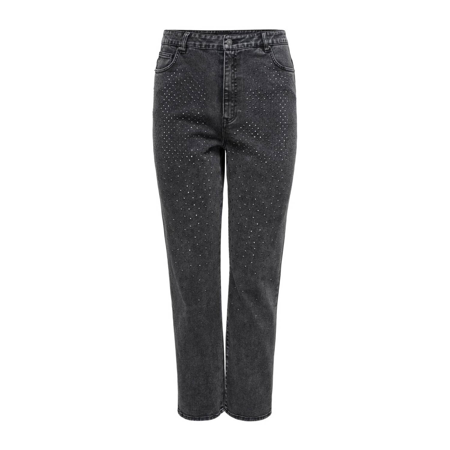 ONLY CARMAKOMA straight leg jeans CAREMILY met strass washed black
