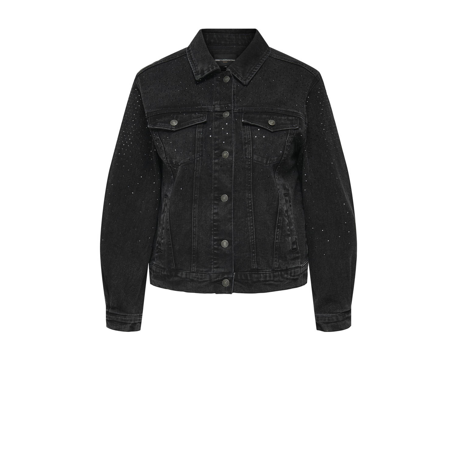 ONLY CARMAKOMA spijkerjas CARJAGGER met strass washed black