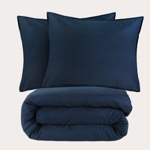 stonewashed dekbedovertrek lits-jumeaux blauw (240x220 cm)