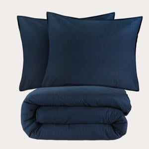 stonewashed dekbedovertrek lits-jumeaux blauw (240x220 cm)