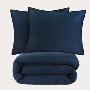 stonewashed dekbedovertrek lits-jumeaux blauw (240x220 cm)