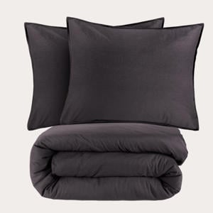 stonewashed dekbedovertrek lits-jumeaux antraciet (240x220 cm)