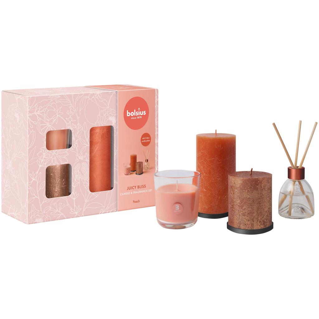 Bolsius geschenkset - Juicy Bliss - peach (set van 4)