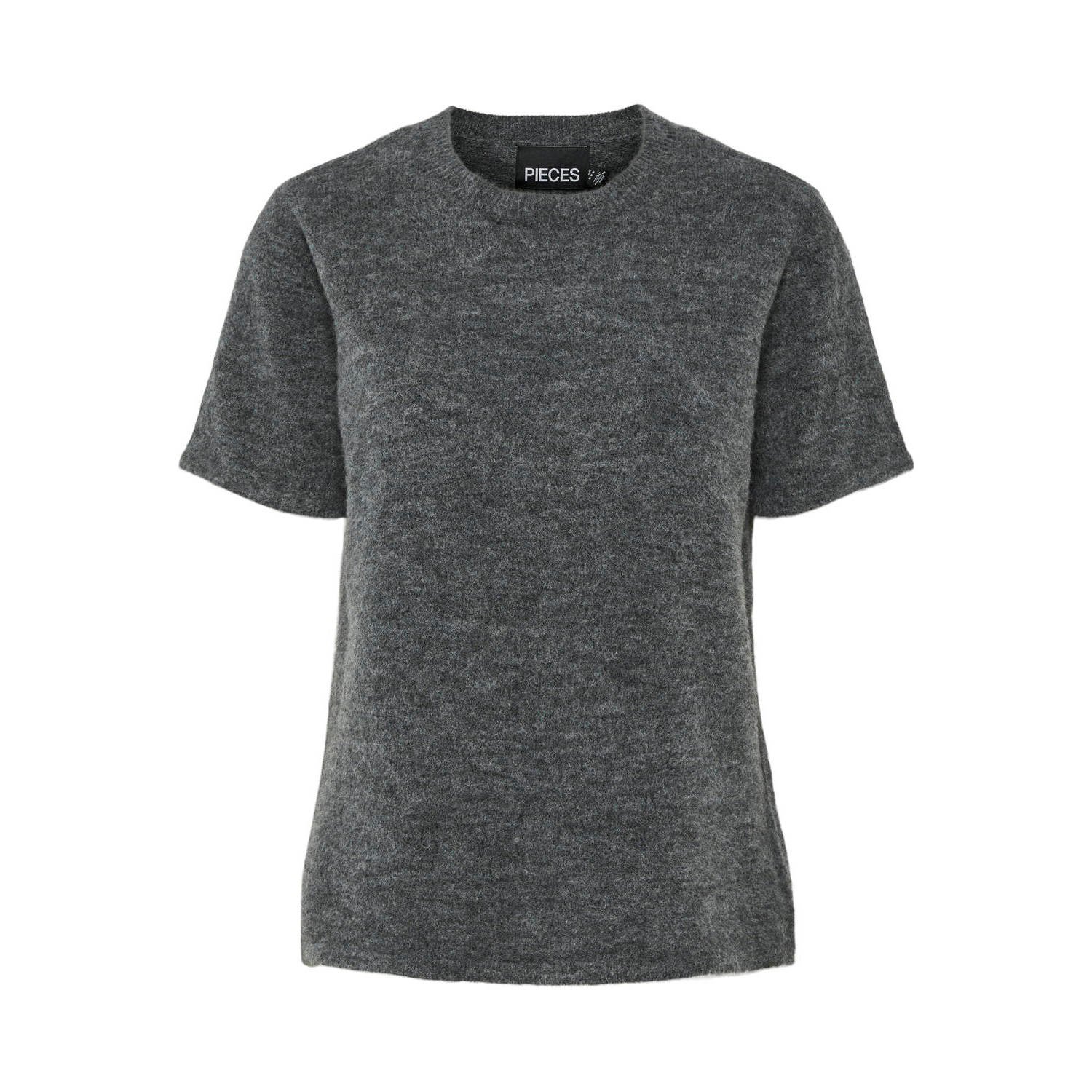 PIECES Curve gebreide top PCPIKO antraciet