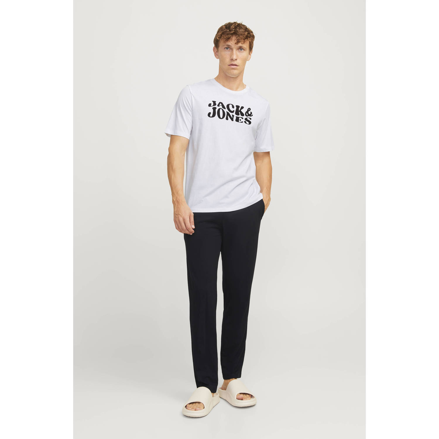 JACK & JONES pyjama JACELTON wit zwart