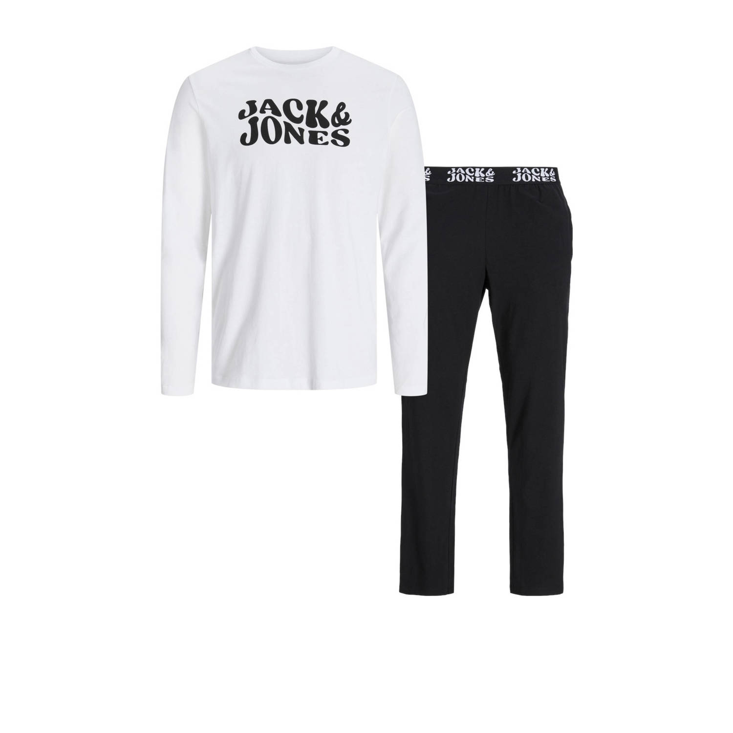 JACK & JONES pyjama JACELTON wit zwart