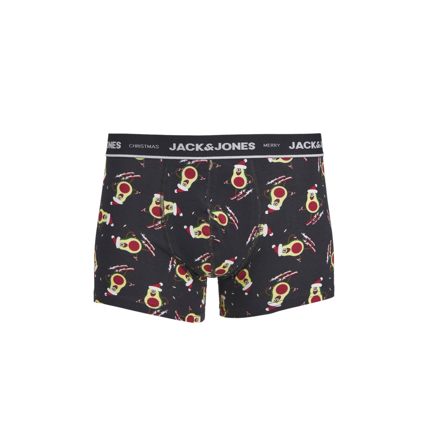 JACK & JONES giftbox boxershort + 2 paar sokken JACXMAS donkerblauw met kerst print