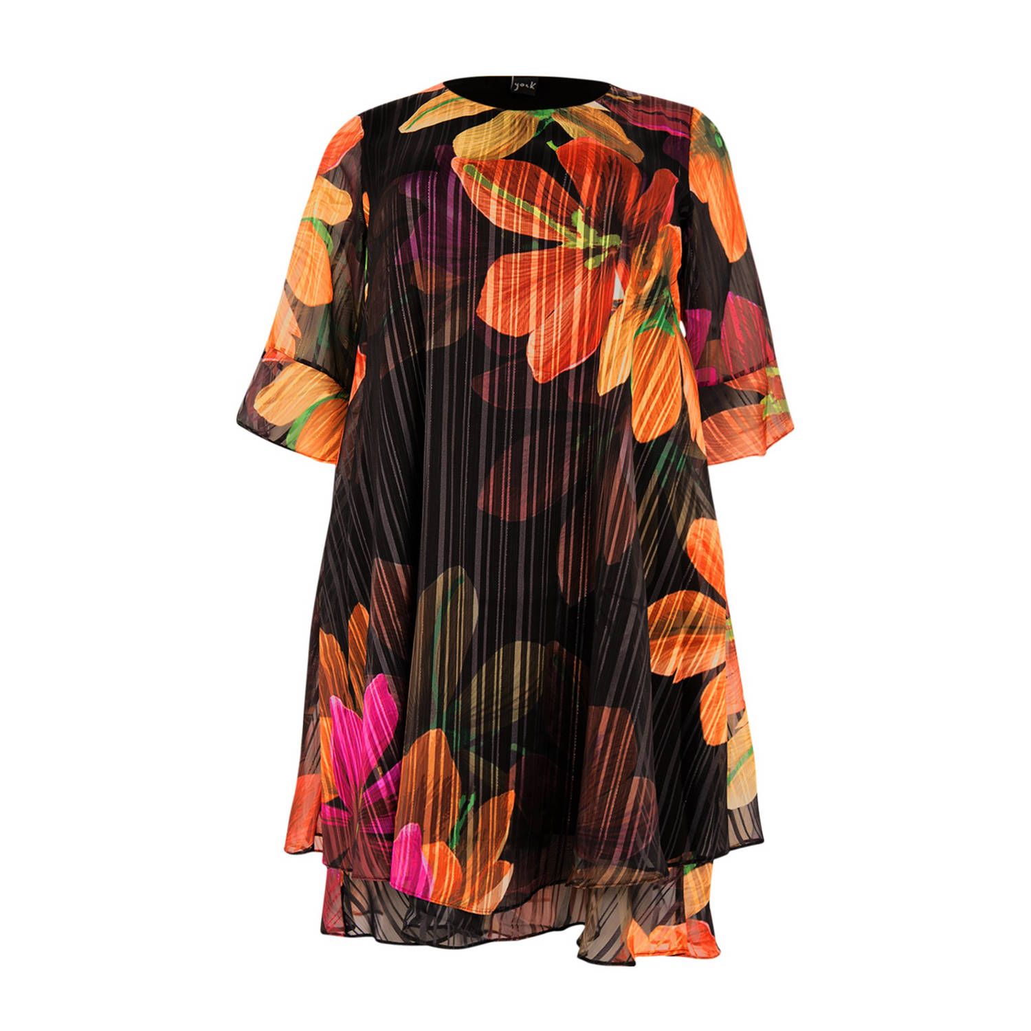 Yoek jurk met all over print multi