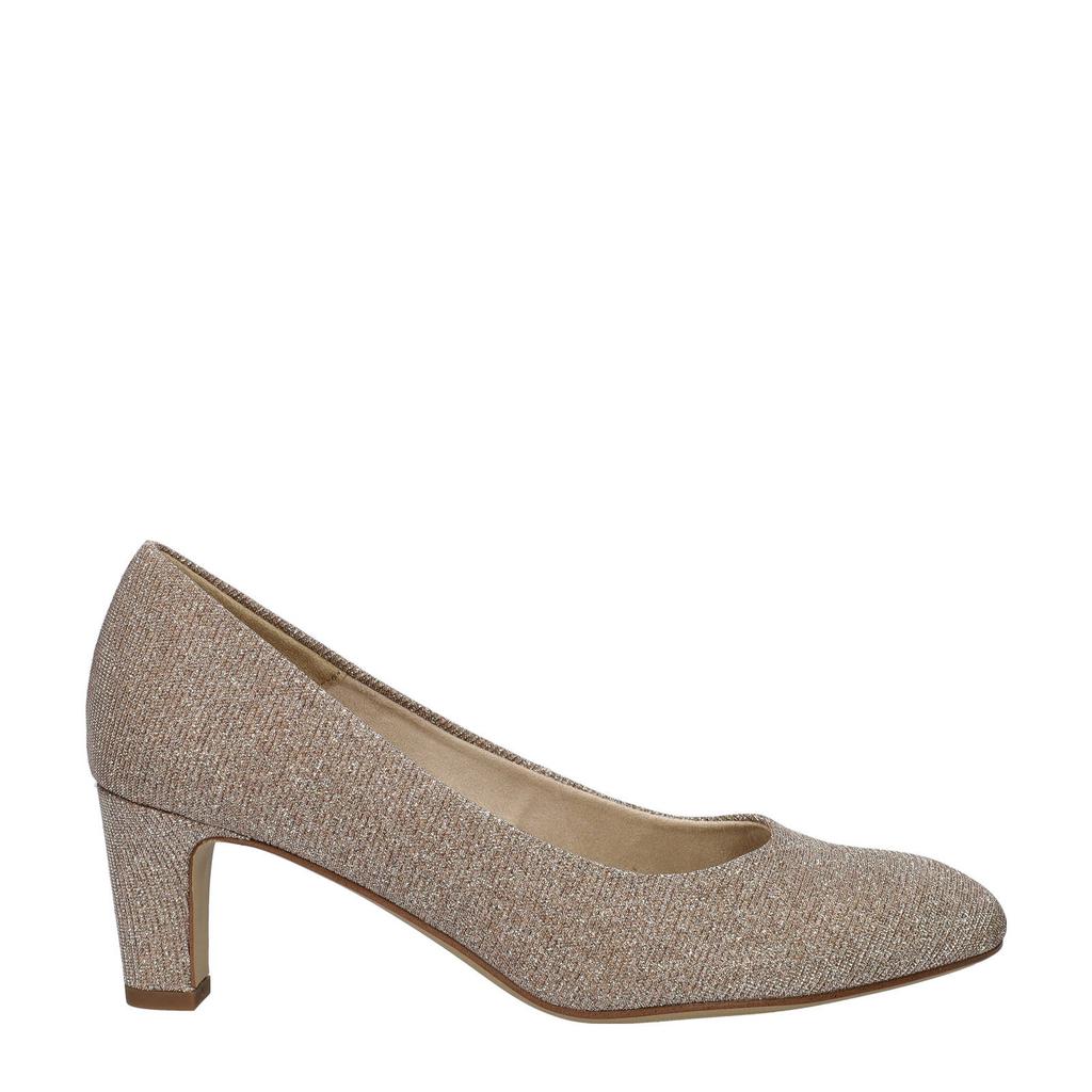 Beige dames Tamaris pumps van imitatiesuède