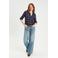 Cache Cache geruite blouse donkerblauw/ecru
