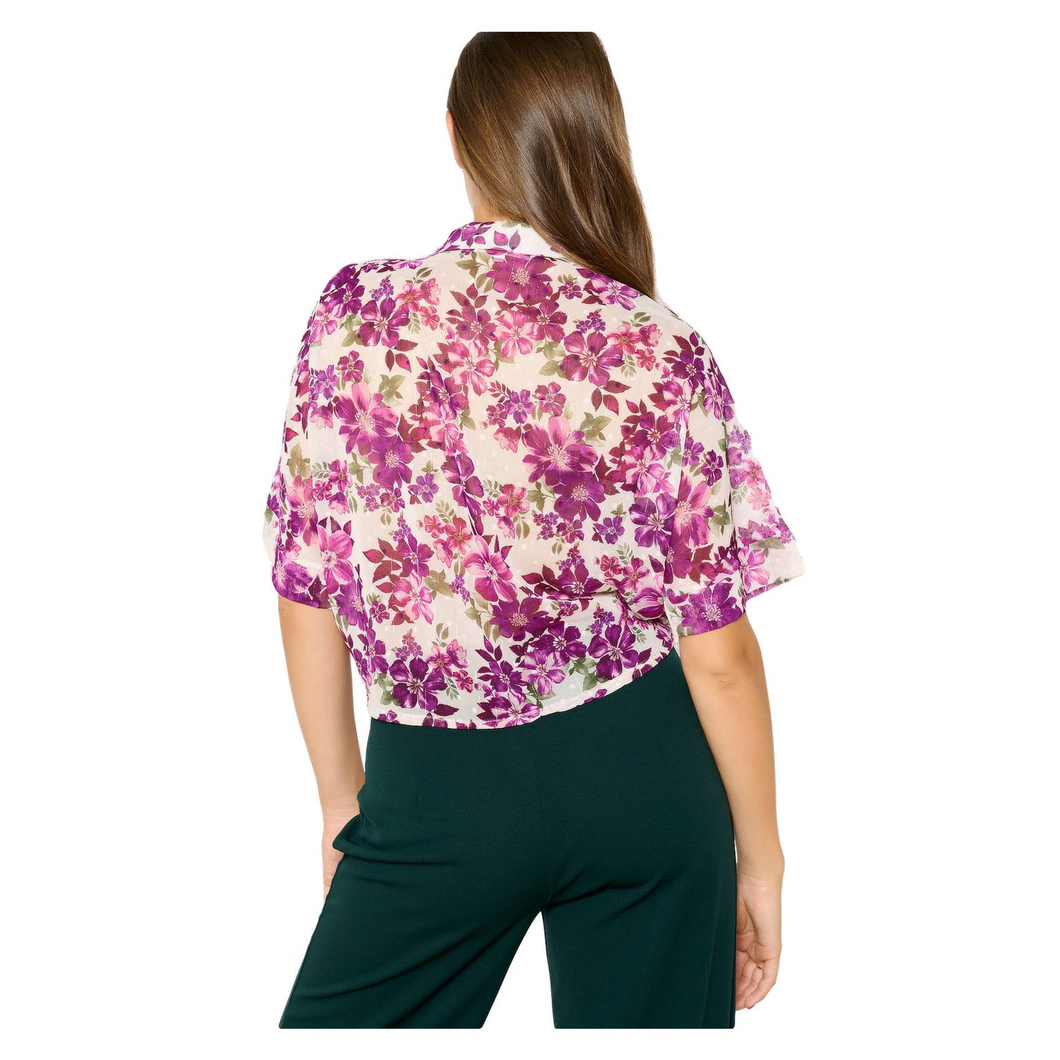 LOLALIZA gebloemde blouse paars roze wit