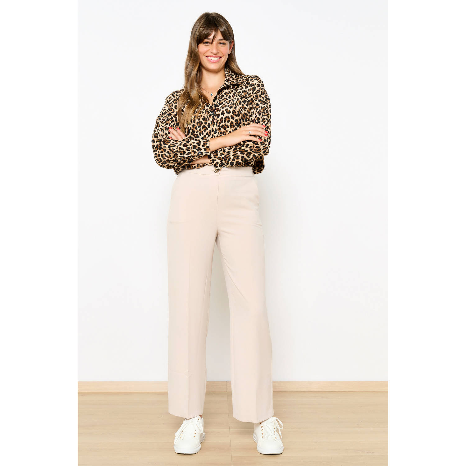 LOLALIZA high waist wide leg broek ecru