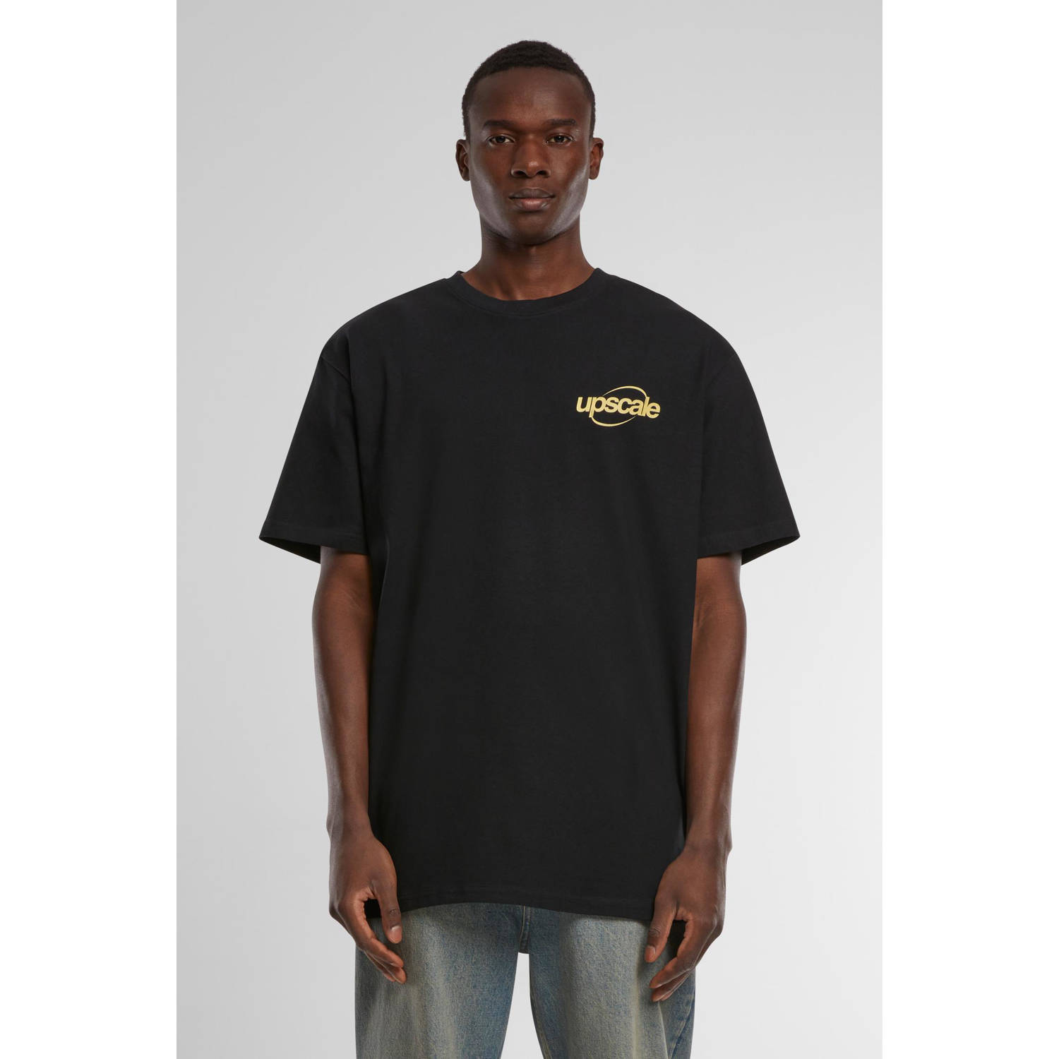 Upscale T-shirt met backprint zwart