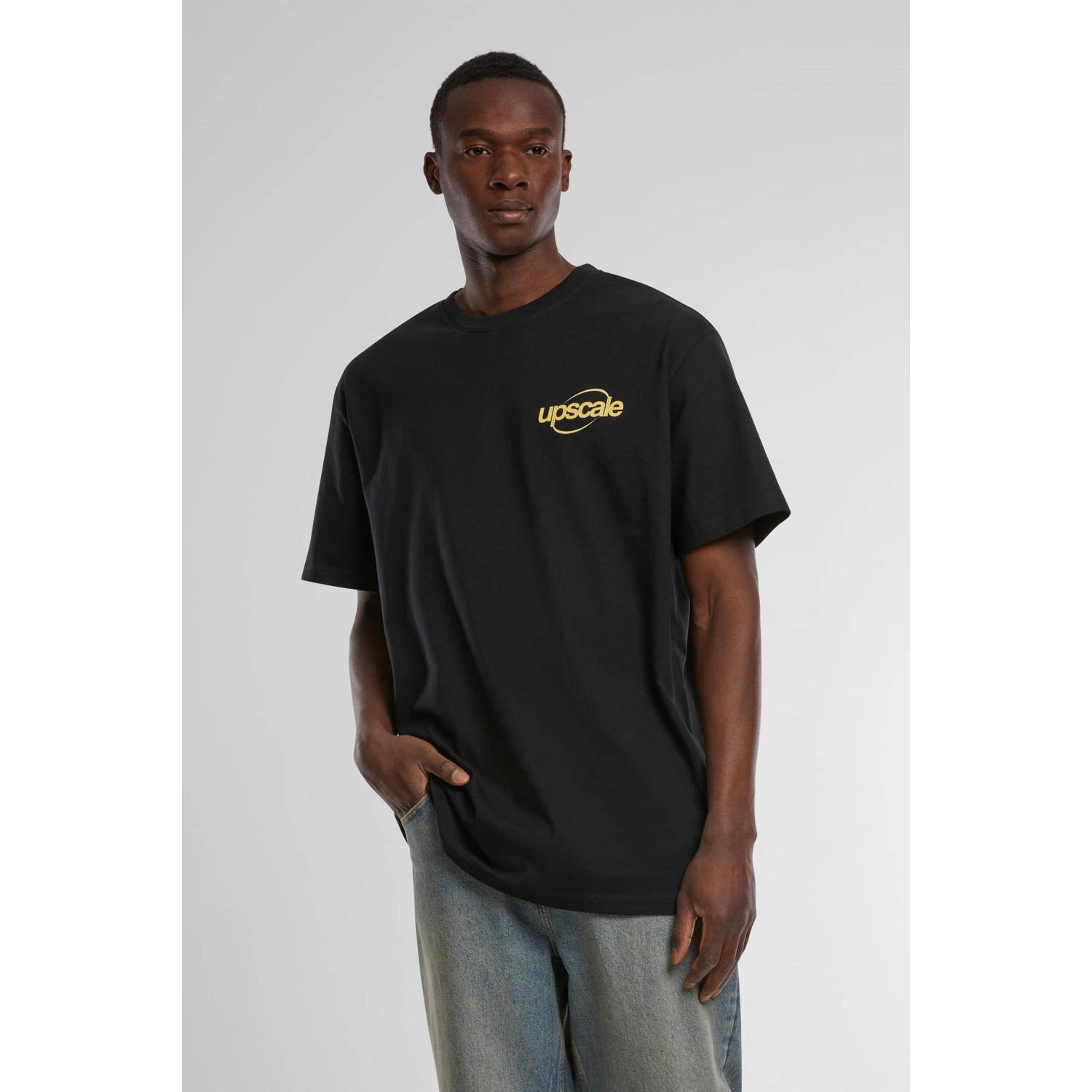 Upscale T-shirt met backprint zwart