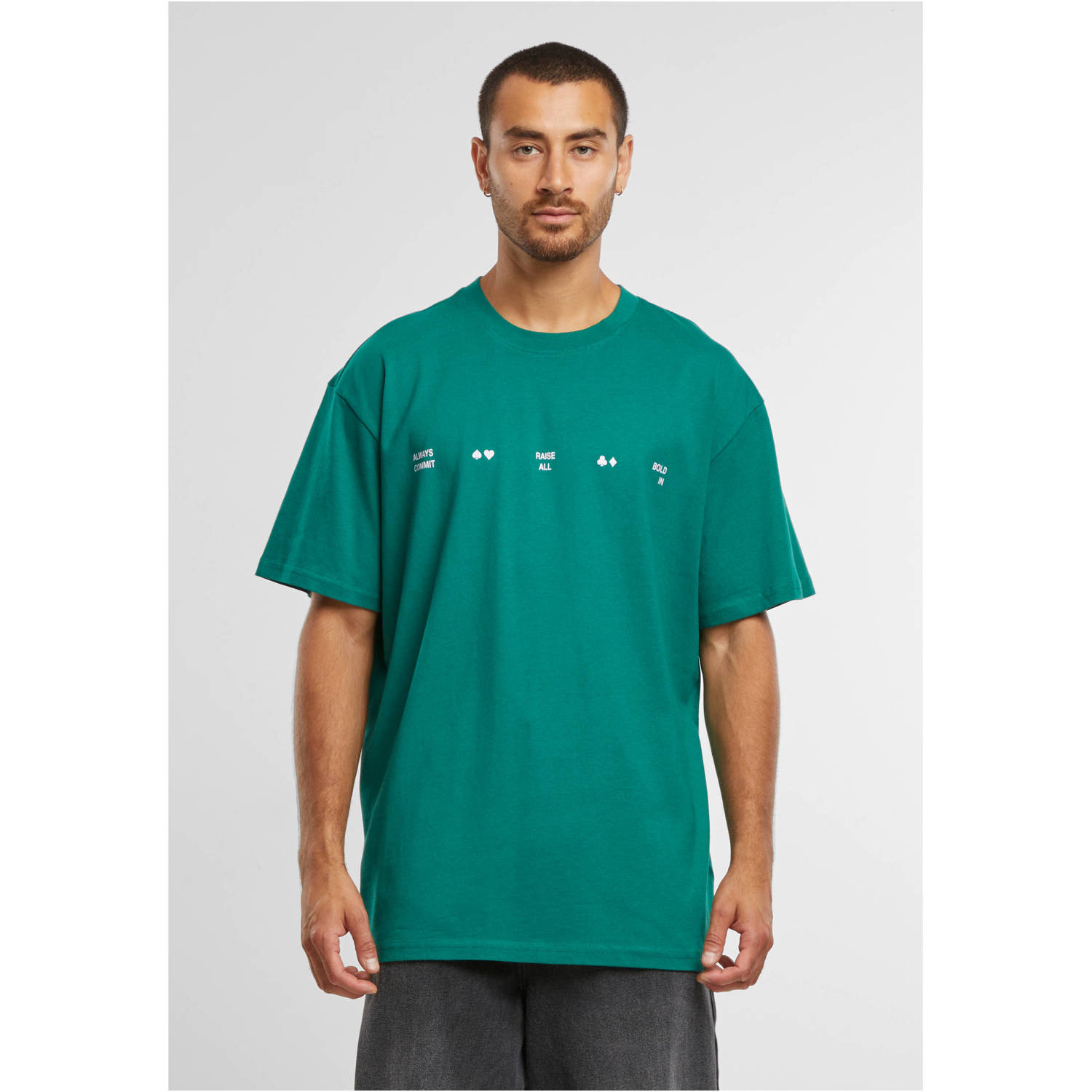 Upscale T-shirt met backprint groen