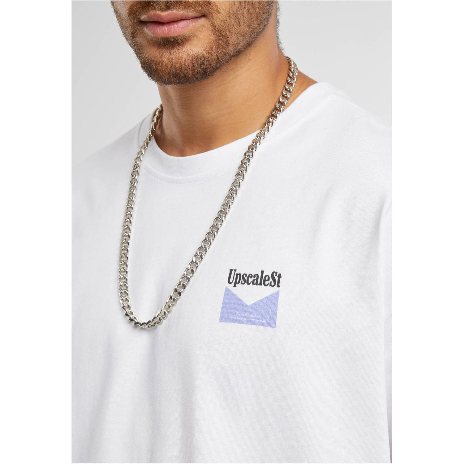 Upscale T-shirt met backprint wit