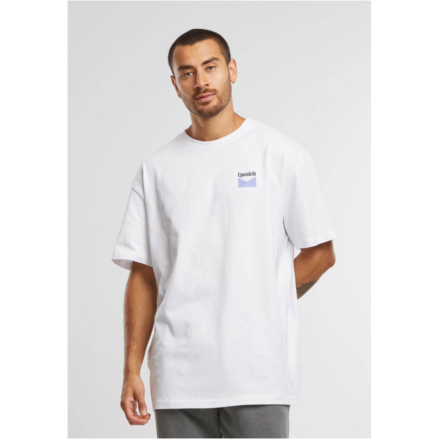 Upscale T-shirt met backprint wit