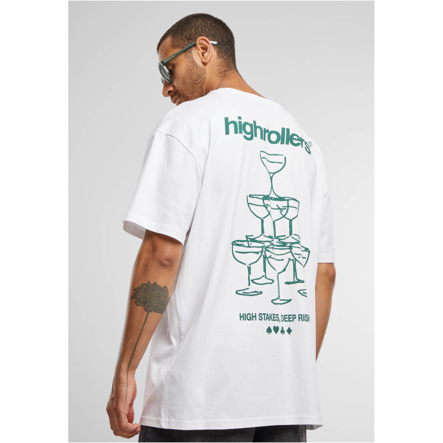 Upscale T-shirt met backprint wit
