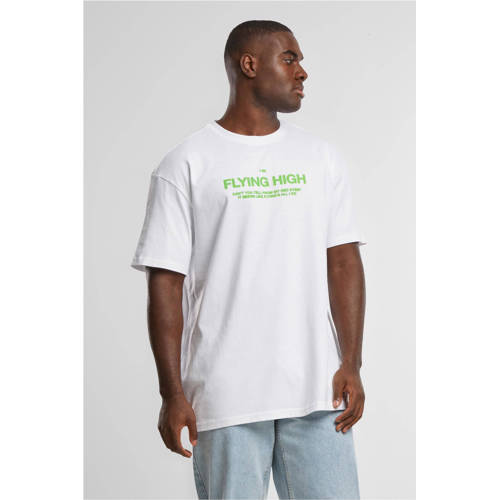 Upscale T-shirt met printopdruk wit afbeelding