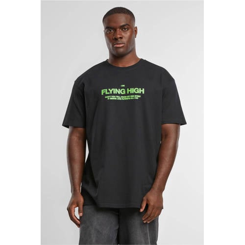Upscale T-shirt met printopdruk zwart afbeelding