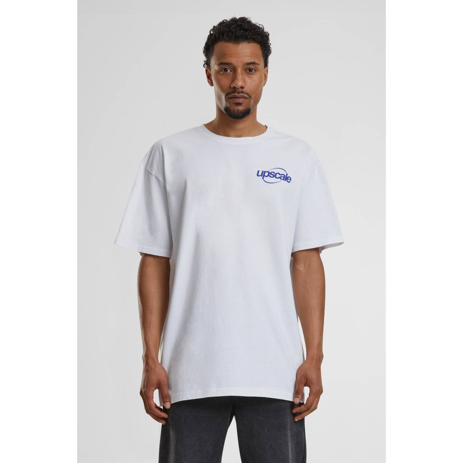 Upscale T-shirt met backprint wit
